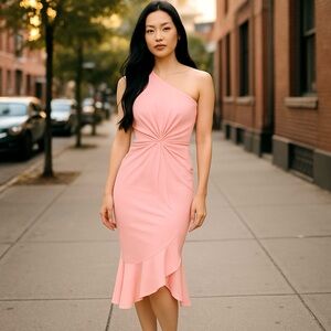 CHICME | Pink One-Shoulder Dress for Women Size Small